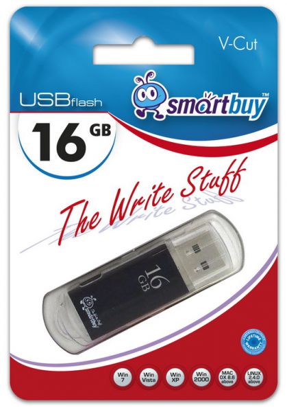 Флешка SmartBuy V-Cut 16GB Black